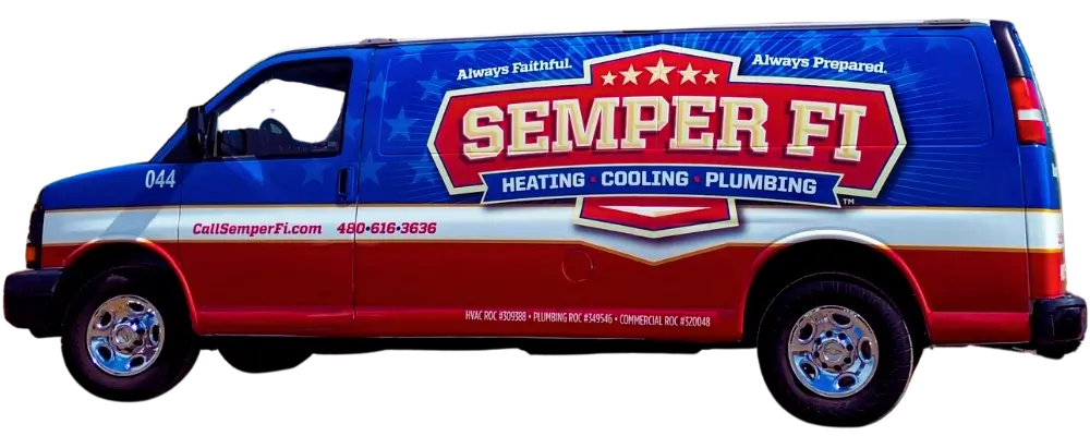 Semper Fi Heating Cooling Plumbing Truck